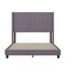 Merrick Lane Sana Modern Upholstered Platform Bed Frame with Padded, Tufted Wingback Headboard and Wood Support Slats, No Box Spring Required
